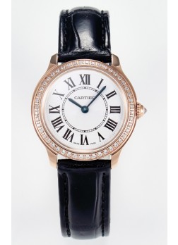 Ronde Louis Cartier Super Clone 29MM Reloj Oro Rosado en Movimiento de Cuarzo Suizo