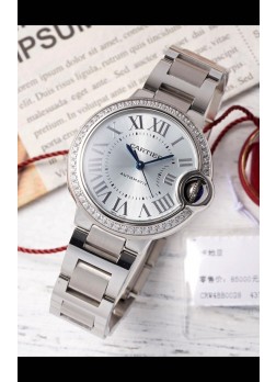 Ballon De Cartier Reloj Suizo Automático Dial Acero Calidad Espejo 33MM en Acero Inoxidable 