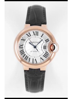 Ballon De Cartier Suizo Automático Calidad Espejo 1:1 33MM Chapado en Oro Rosado