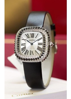 Reloj Coussin De Cartier Acero Reloj Réplica Suizo Correa Negra