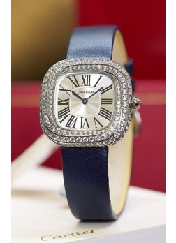Reloj Coussin De Cartier Acero Reloj Réplica Suizo Correa Azul