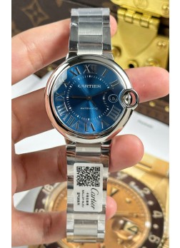 Ballon De Cartier Dial Azul Reloj Réplica Espejo 1:1 Suizo en Caja Acero 904L - 42MM