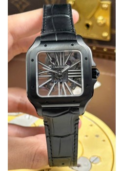 Santos De Cartier Reloj Super Clone Dial en Skeleton Revestimiento PVD