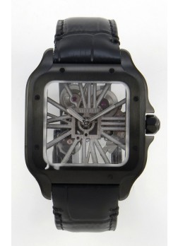 Santos De Cartier Reloj Super Clone Dial en Skeleton Revestimiento PVD