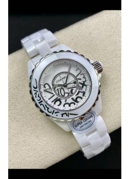 Chanel J12 Ladies Caja Cerámica Blanca Dial Blanco Reloj Réplica Espejo 1:1