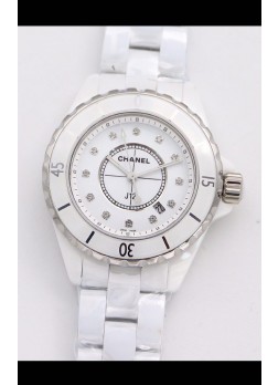 Chanel J12 Ladies Reloj Caja Cerámica Blanca Reloj Réplica Espejo 1:1