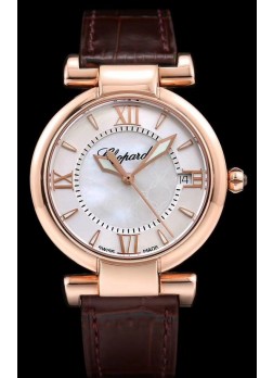 Chopard Imperiale White Dial Swiss Automatic Replica Watch in Rose Gold Case 904L Steel 