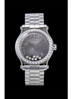 Chopard Happy Sport Reloj Réplica Suizo Automático a espejo 1:1 36MM Caja Acero 904L Dial Gris Gris Dial