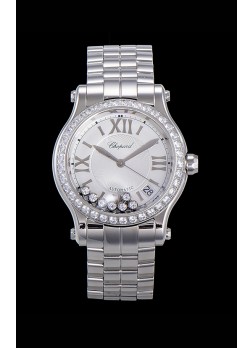 Chopard Happy Sport Reloj Réplica Suizo Automático a espejo 1:1 36MM Caja Acero 904L Dial Blanco