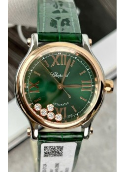 Chopard Super Clone Happy Sport Reloj Oro Rosadoen Dial Verde - Movimiento Automático 36MM