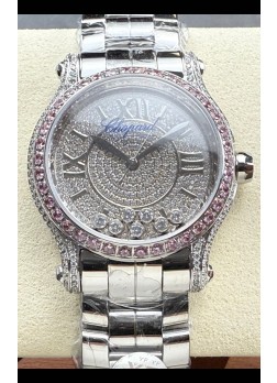 Chopard Happy Sport Super Clone Reloj Automático 36MM en Caja Acero Dial Moissanitas