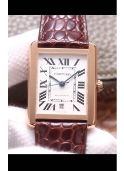 Cartier Tank Solo Reloj Suizo Automático chapado en Oro Rosado 31MM Ancho