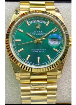 Rolex Day Date 118238 Presidential Reloj Oro Amarillo 18K 36MM - Dial Verde Calidad a Espejo 1:1