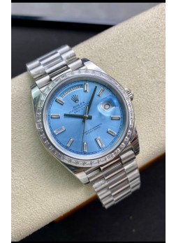 Rolex Day Date Presidential M228396TBR-0002 904L 40MM - Dial Azul Ice Reloj Calidad a Espejo 1:1