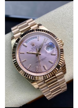 Rolex Day Date 40MM M228235-0005 1:1 Oro Rosado Dial Champange Reloj Réplica a Espejo 1:1