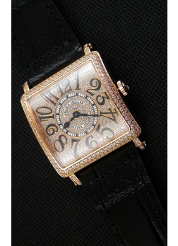 Franck Muller Master of Sqaure Ladies Relo Réplica de Cuarzo Caja en Oro Rosado