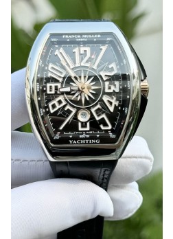 Franck Muller Super Clone Vanguard V45 Yachting Reloj Acero Inoxidable Dial Negro