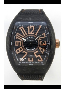 Franck Muller Super Clone Vanguard V45 Racing Carbono con Correa de Nylon
