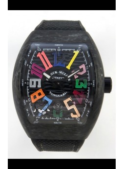 Franck Muller Super Clone Vanguard V45 Racing Carbono con Correa de Nylon