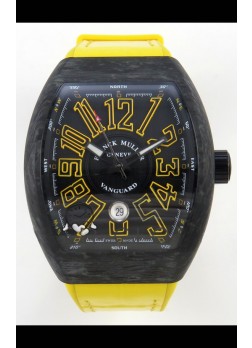 Franck Muller Super Clone Vanguard V45 Racing Carbono con Correa de Nylon