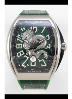 Franck Muller Vanguard Super Clone Yachting Dragon V45 Dial Verde Caja Acero Inoxidable