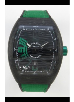 Franck Muller Super Clone Vanguard V45 Racing Carbono con Correa de Nylon