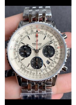 Breitling Navitimer 1 B01 Edición Cronógrafo 43MM - Dial Blanco Reloj Réplica a Espejo 1:1 904L