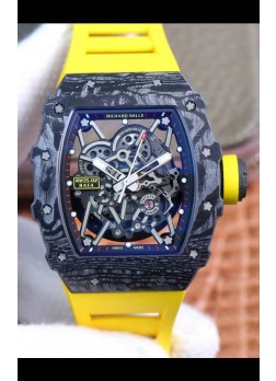 Richard Mille RM35-02 Rafael Nadal Caja Carbono Forjado con Correa Amarilla - Super Calidad Suiza 1:1