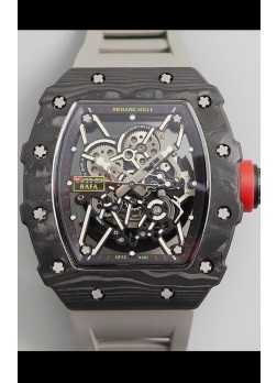Richard Mille RM35-02 Rafael Nadal Caja de Carbono Forjado con correa Gris - Calidad Suiza Super 1:1