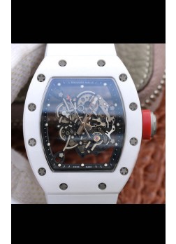 Richard Mille RM055 Caja Cerámica Reloj Réplica a espejo 1:1 Correa Blanca