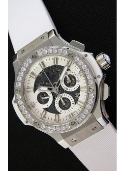 Hublot Big Bang Reloj Réplica Suizo con Bisel de Diamantes en caja de Acero