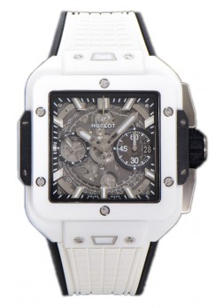 Hublot Square Bang Unico Reloj Caja Cerámica Blanca Chronógrafo Réplica Espejo 1:1