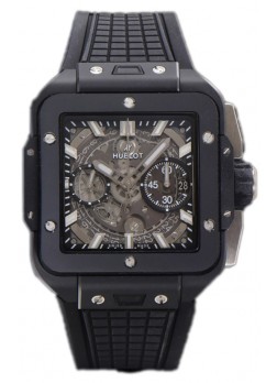 Hublot Square Bang Unico Caja en Cerámica Negra Reloj Cronógrafo Réplica Espejo 1:1