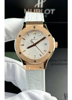 Hublot Super Clone Classic Fusion Rose Gold 33MM Reloj Réplica Espejo 1:1 Dial Blanco