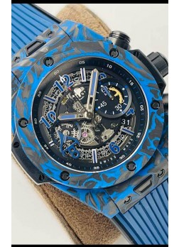 Hublot Big Bang Unico Carbono Azul Edición Las Vegas Boutique Reloj Réplica Suizo