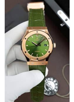 Reloj Hublot Super Clone Classic Fusion Titanium Dial Oro Rosado Verde 42MM