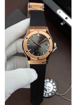 Reloj Hublot Super Clone Classic Fusion Titanio Dial Oro Rosado Gris 42MM