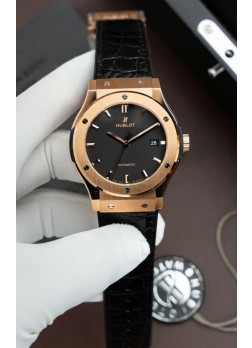Reloj Hublot Super Clone Classic Fusion Titanio Dial Oro Rosado Negro 42MM