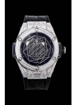 Hublot Big Bang One Click Sang Bleu Reloj Réplica a espejo 1:1 Caja en Acero Inoxidable 45MM - Dial Negro