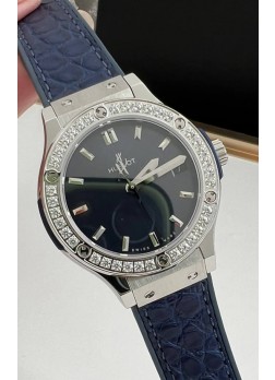 Hublot Classic Fusion Acero Inoxidable 33MM Dial Azul Reloj Movimiento Cuarzo Suizo Calidad Espejo 1:1