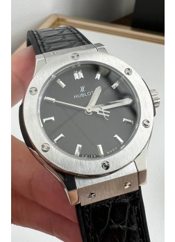 Hublot Classic Fusion Acero Inoxidable 33MM Dial Negro Reloj Movimiento Cuarzo Suizo Calidad Espejo 1:1