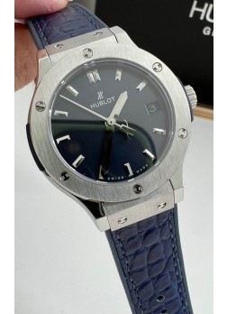 Hublot Classic Fusion Acero Inoxidable 33MM Dial Azul Reloj Movimiento Cuarzo Suizo Calidad Espejo 1:1