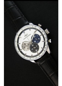 IWC Schaffhausen Reloj Réplica Japonés Movimiento de Cuarzo Dial en Blanco