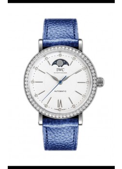 IWC Portofino IW659601 Automático Fase Lunar Reloj Caja Acero en Dial Blanco 37MM