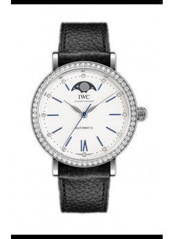 IWC Portofino IW659601 Automático Fase Lunar Reloj Caja Acero en Dial Blanco 37MM