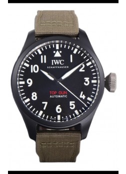 IWC Big Pilot's IW326906 Edición Top Gun 43MM Correa Khaki Nylon Cerámica Réplica Suiza 
