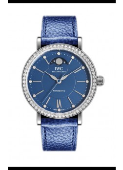 IWC Portofino IW659601 Automático Fase Lunar Reloj Caja Acero en Dial Azul 37MM