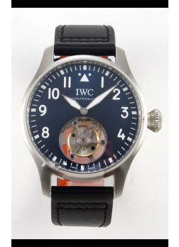 IWC Super Clone Portugese Hand-Wound Genuine Tourbillon Dial Azul Caja Acero Watch