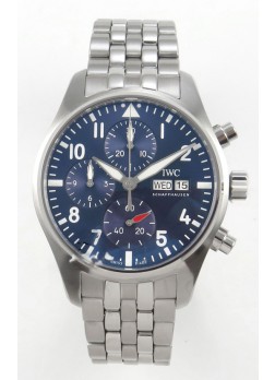 IWC Super Clone Pilot Cronógrafo Edition Dial Azul Reloj Réplica Suizo