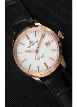 Jaeger LeCoultre Geophysic True Second Reloj Réplica Suizo en Oro Rosado Dial en color Blanco